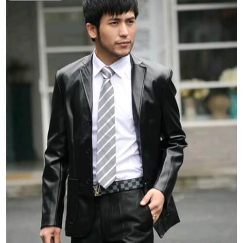 Black brown faux leather jacket men suit jaqueta de couro masculino motoqueiro chaqueta hombre mens coats spring autumn casual