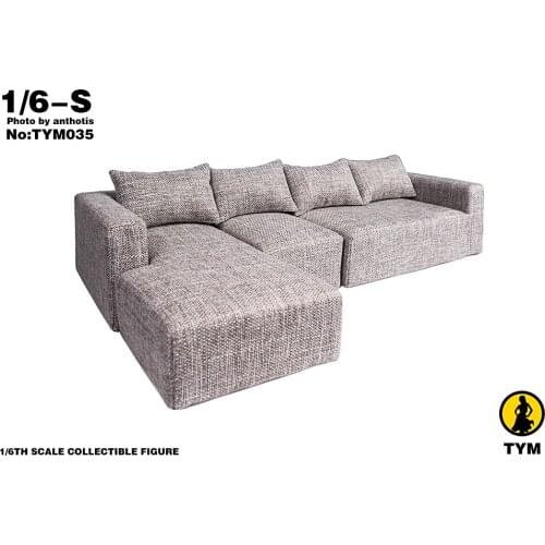 Mnotht TYM035 1/6 Scene accessories Model European Fabric Sofa Fashion Cotton Sofa Playing & 4 white pillows For 12" Action