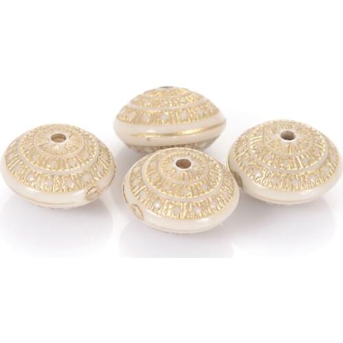 Wholesale 7x12MM Retro Vintage Inspired Ethnic Acrylic Disc Shape Antique Design Beads DIY Jewelry Making Accessories