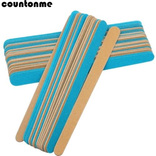 50Pcs/Lot Wooden Polishing File Sanding Nail File for manicure Ultra-thin Wooden Nail Tool Professional Nail File Drop Shipping