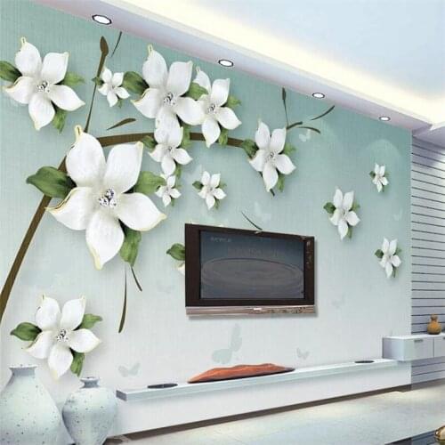 Custom wallpaper 3d dreamy elegant floral TV background wall painting living room hotel restaurant wallpaper decorative painting