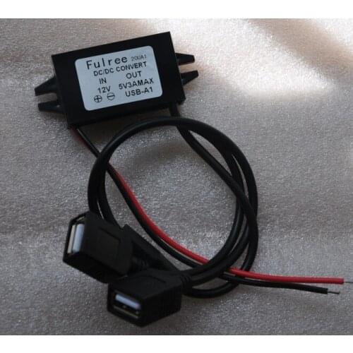 12V Step Down to 5V 3A Double USB Output DC Converter Buck Module Power Adapter FOR IPHONE