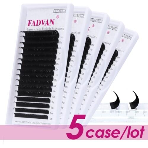 Fadvan Individual Eyelash Extensions Maquiagem Lashes 5 cases/lot Natural Cilios High quality Make up Synthetic Mink Eyelashes