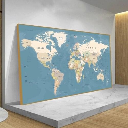 Modern World Map Picture Reliable Canvas Art Living Room Wall Art Bedroom Office Modern Home Decoration Poster