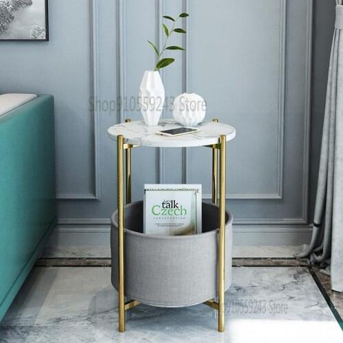 Light Luxury Marble Sofa Side Table Rock Board Corner Table Modern Minimalist Living Room Nordic Small Coffee Table Side Table M