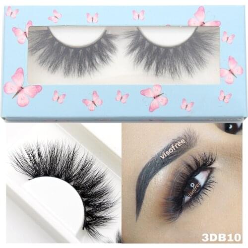 Visofree 25 mm mink eyelashes Dramatic Handmade faux 3D mink lashes fluffy makeup Thick fake lashes Crueltyfree eye lashes 3DB10