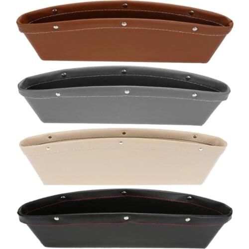 VODOOL 1pcs Car Organizer PU Leather Catch Catcher Box Caddy Car Seat Slit Gap Pocket Storage Glove Box Slot Box Leather Storage