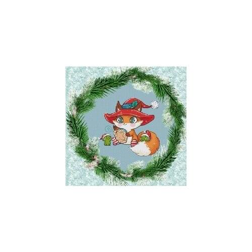 Embroidered little fox cross stitch 11CT 18ct 14ct cotton thread embroidery DIY handmade needlework