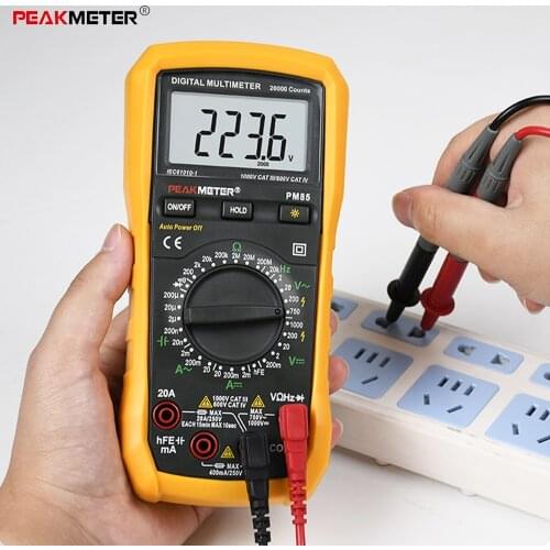 20000counts High Precision Multimeter AC/DC Ammeter Volt Ohm Tester Meter Multimetro With LCD Backlight PEAKMETER PM85
