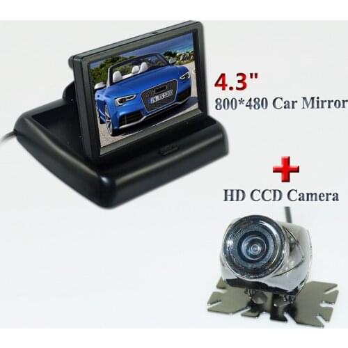 800 x 480 4.3" TFT LCD Car Rear View Mirror Monitor Parking Wide View Angle + Light Car Rear view Reverse Camera Waterproof