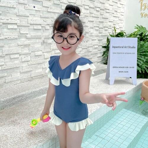 0~10 Years Girls Swimsuit 2021 New One Piece Swimwear White lace Style Childrens Swimwear Unicorn One Piece Swimsuit