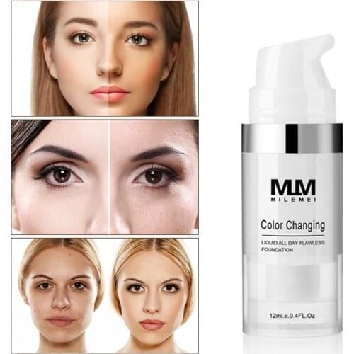 12ML Makeup Color Changing Liquid Foundation Makeup Base Face Cover Concealer Long Lasting Makeup Skin Tone Foundation TSLM2