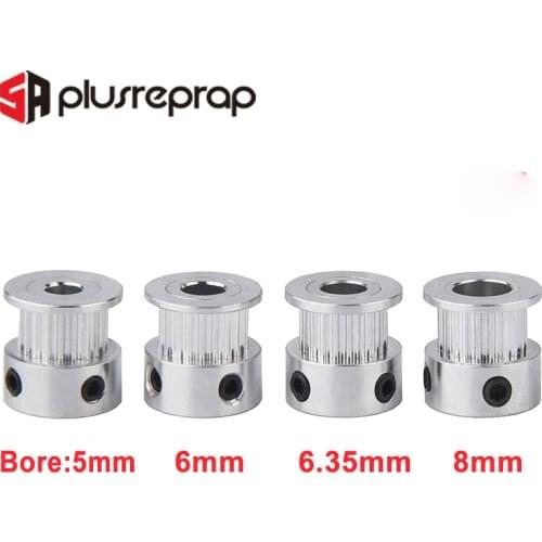 5PCS GT2 20 Teeth Timing Pulley Bore 5mm 6mm 6.35mm 8mm Shaft Alumium for 6mm Belt 3D Printer Parts