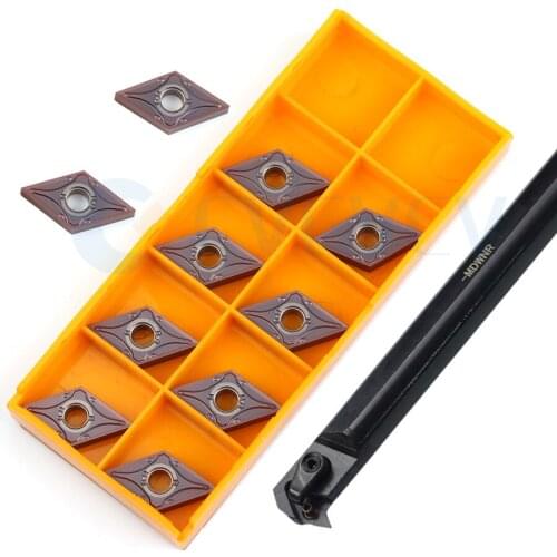 1Pc S25S-MDWNR15 MDWNL Machine CNC Angle 62.5 ° Internal Turning Tools Holder +10Pcs Lathe DNMG1504 Carbide Insert High Hardness