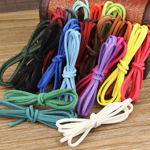 10pcs 3mm Flat Faux Suede Korean Velvet Leather Cord DIY Rope Thread Jewelry Making Decorative Handicrafts Accessories 10 Meter