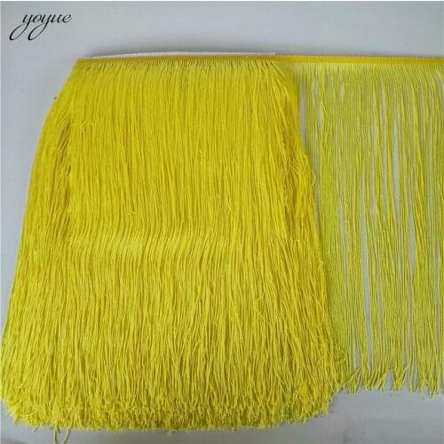 10Yards/lot 50cm Wide Yellow Lace Fringe Trim Tassel Fringe Trimming For DIY Latin Dress Stage Clothes Accessories Lace Ribbon