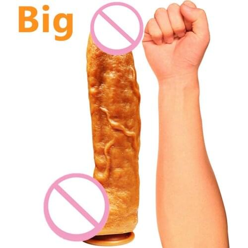 2020 Huge Dildo Female Masturbator Super Soft Realistic Penis Dildo Double-layer Silicone Suction Cup Dildos For Women Big Dick
