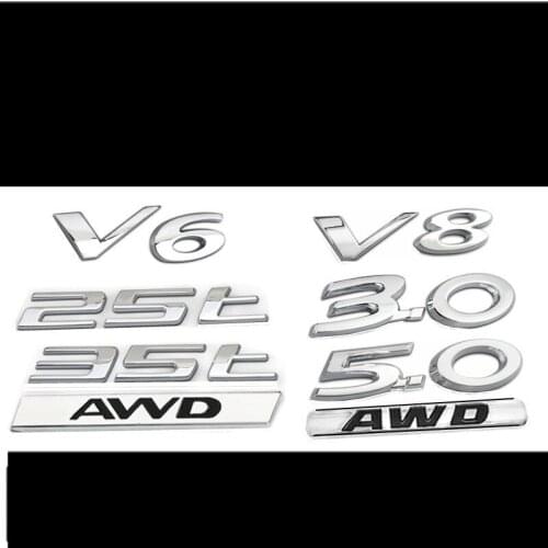 3D ABS V6 V8 AWD 3.0 5.0 XF XJL Emblem for Jaguar Badge XJ XE Fender Middle Trunk Car Styling Sticker