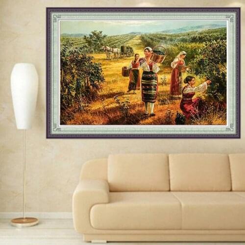 Diamond Embroidery Diy Diamond Painting Cross Stitch Kits Diamond Mosaic Harvested women Full Square Diamond Embroidery RS064