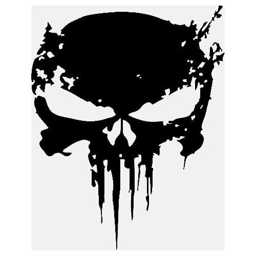 Car Sticker Personality Skull Blood PVC Decal Car Decoration Sticker Creative Waterproof Cover Scratch Black/white, 16cm*12cm