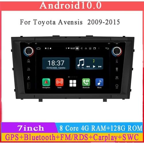 Android 10 car dvd player for toyota Avensis verso auris 2009-2015 car audio stereo gps glonass 8core 4g ram 64g rom TDA7851