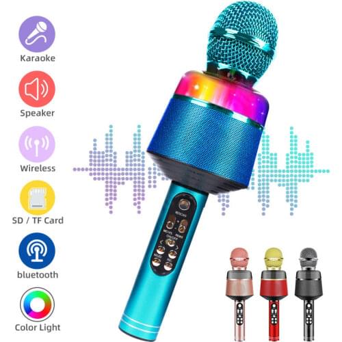Bluetooth Wireless Microphone Handheld Karaoke Mic USB Mini Home KTV Singing Recorder Mic For Music Professiona Speaker Player