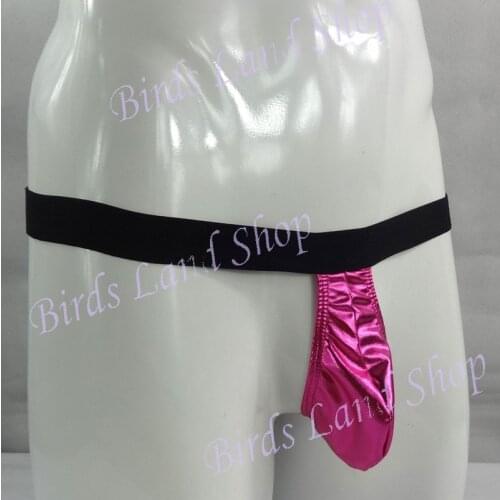Shiny Mens Sexy Mini Pouch String Thong Underwear Metallic Coated G1953