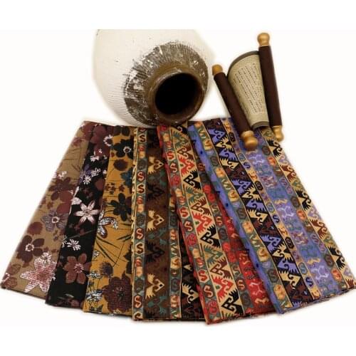 Bohemian Ethnic Fabric Printed Cotton and Linen For DIY Tablecloths Upholstery Fabrics Sewing Clothes By The Half Meter
