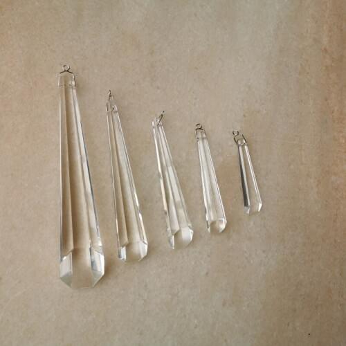 Camal 10pcs 63/76/100mm Corbels Shape Suncatcher Crystal Prisms Trimming Pendant w/ Hooks Chandelier Lamp Lighting Parts Party