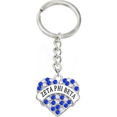 Double Nose Greek sorority zeta phi beta key chain university organization member gift for women bags key or car jewelry fashion