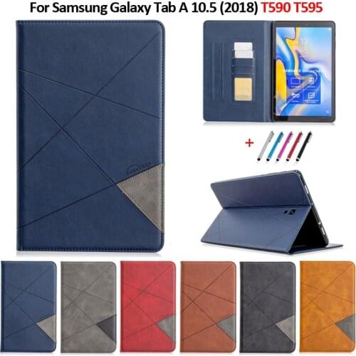 Coque For Samsung Tab A A2 10.5 2018 Case Luxury Flip Leather Wallet Stand Tablet For Samsung Galaxy Tab A 10 5 T590 T595 Case