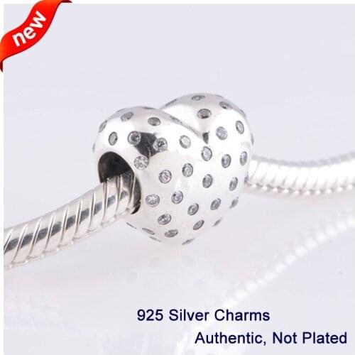 CKK 925 Sterling Silver Arrival of Love Heart Charms Beads Original Jewelry Making Fits For Bracelets