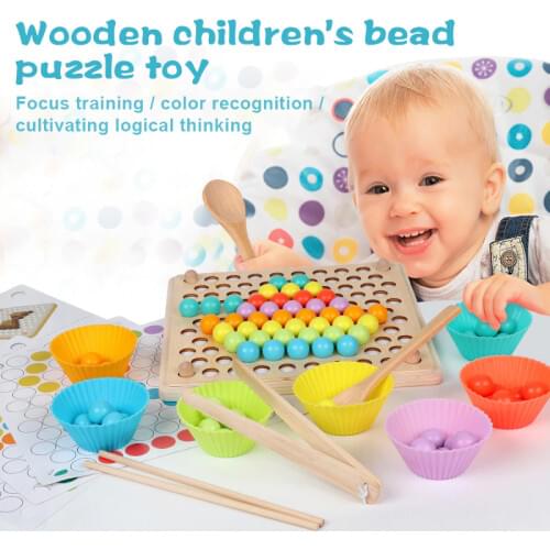 Kids Chopsticks Pratice Game Bean Clamping Intellectual Beads Clip Toy Early Education AN88