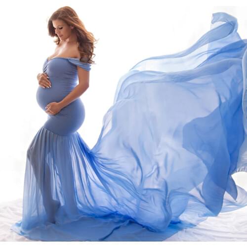 Long Tail Dresses For Pregnant Women Clothes Maternity Dresses For Photo Shoot Maternity Photography Props Pregnancy Dresses