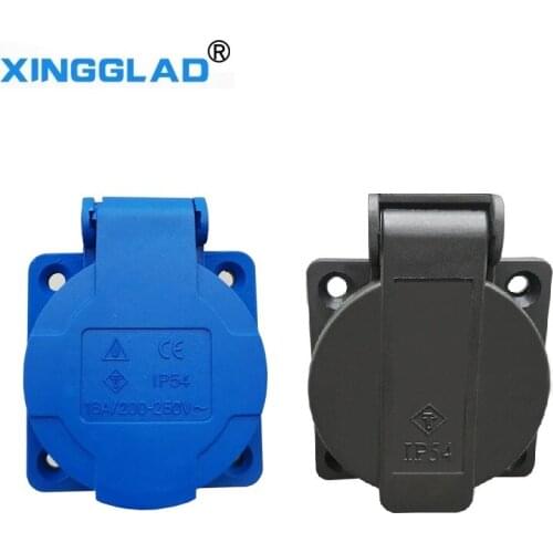 Electrical Power Female Socket EU Waterproof Children Protection Safety Industrial AC Outlet Rewireable Plug Adaptor Connector