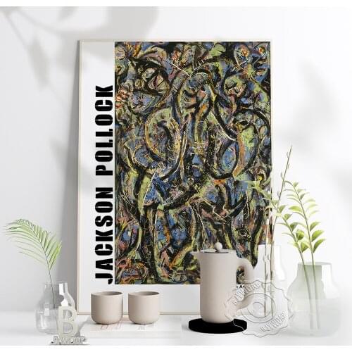 Jackson Pollock Art Poster, Abstract Painter Pollock Exhibition Museum Poster, Art Fashion Prints Wall Picture Room Home Decor