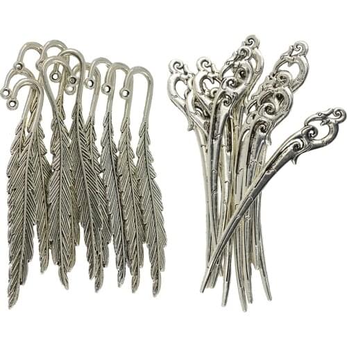 Pack of 20 Charming Tibetan Silver Beading Feather Phoenix Bookmark With Loop DIY Supplier