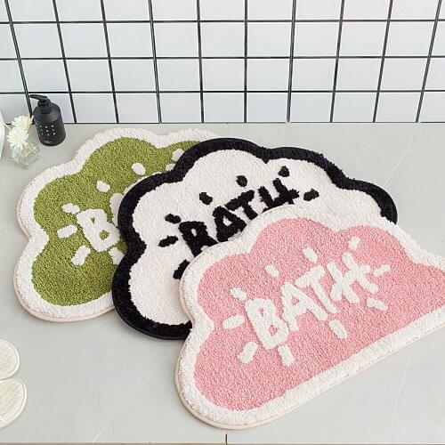 Pink Bathroom Mat Bath Carpet Thick Flocking Cartoon Microfiber Soft Absorbent Non-Slip Floor Entry Doormats Toilet 42x65cm