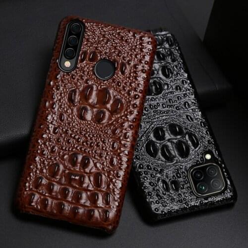 Leather Phone Case For Huawei Mate 40 30 20 20X 10 P20 P30 Lite P40 Pro Plus P Smatr Nova 5T Y6 Y9 2019 Crocodile Head Cover