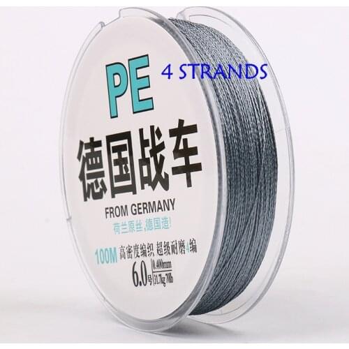 4 Strands 100M PE Super Strong Braided Wire Fishing Line 0.2-12.0 PE Material Multifilament Carp Fishing Line