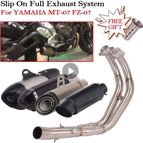 Motorcycle Full Exhaust System For YAMAHA MT-07 FZ-07 MT07 FZ07 Modified Escape Muffler DB Killer Front Middle Connect Link Pipe