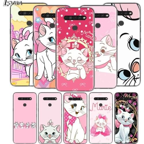 Cartoon Pink Marie Cat For LG V60 V50S V50 G8X G8S G8 G7 ThinQ 5G K61 K51S K41S K30 K20 Q60 Q9 Soft Phone Case