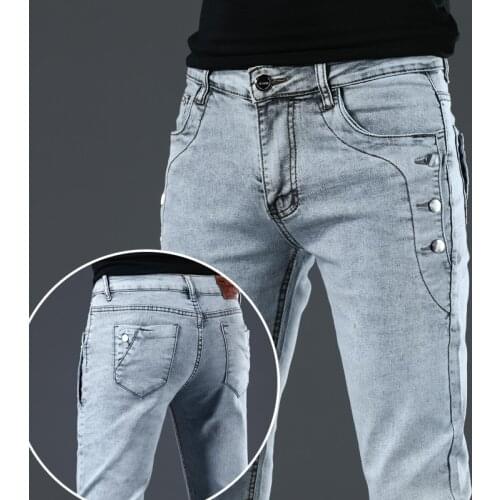 13 Styles Mens Korean Slim Jeans Classic Fashion Brand Stretch Straight Denim Trousers Business Retro Small Feet Casual Pants