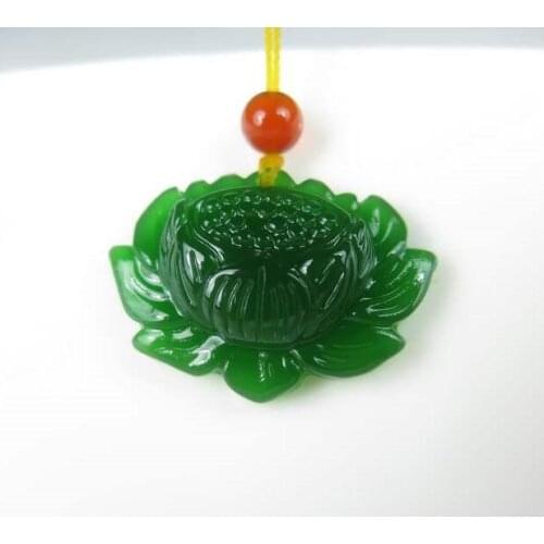 Natura Snow Lotus Pendant Fashion Flower Jade Necklace For Women Jewelry Free Rope Fine