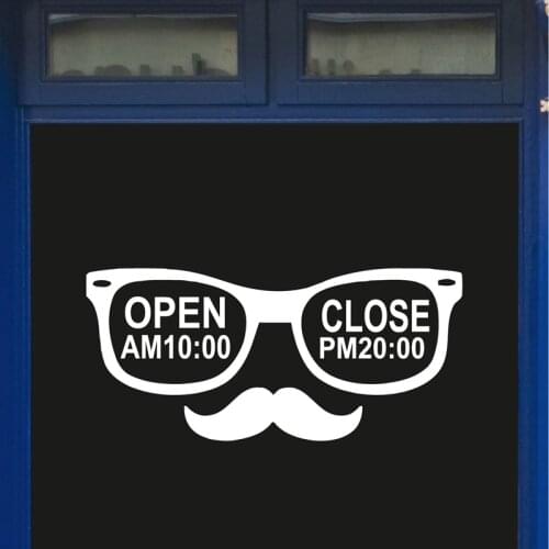 Eye Glasses Optical Shop Bussiness Hour Customize Vinyl Wall Decal Sticker For Optical Shop Door Windows Open Close Sign Decor