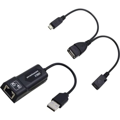 USB 2.0 to RJ45 Adapter/ 2X Mirco USB Cable LAN Ethernet Adapter for Amazon Fire TV 3 or Stick GEN 2