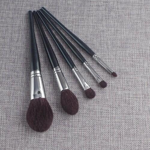 Professional Handmade Make Up Brush Set 5pcs Powder Highlighter Eye Shadow Brush Soft Saikoho Goat Hair Makeup Brushes Kit