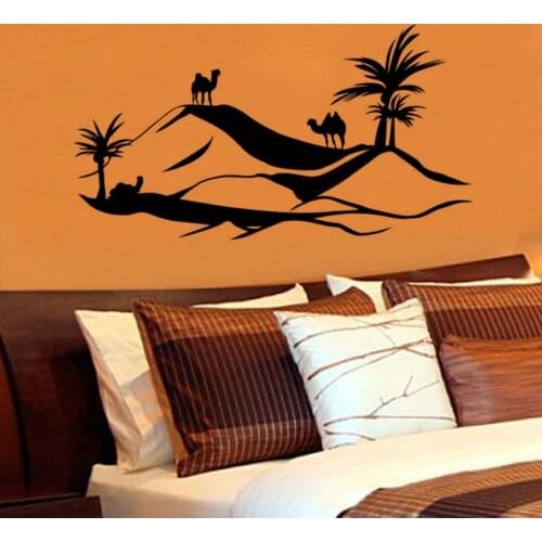 Scenry Wall Sticker Large Size Desert Camel Wall Decal Removable Home Decor Living Room Bedroom Wall Art Murals