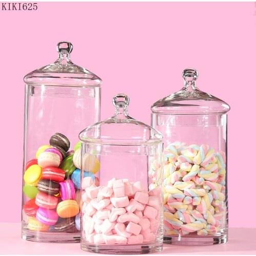 Glass candy jar with lid for tea and coffee bean storage bottle kitchen storage container airtight jar holiday party decoration
