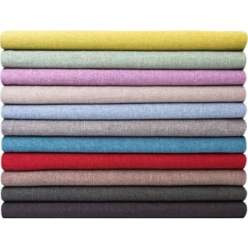 Solid Color Thicken Bamboo Joint Cotton Llinen Fabric for Curtains Cushion Tablecloths Sofa Textile